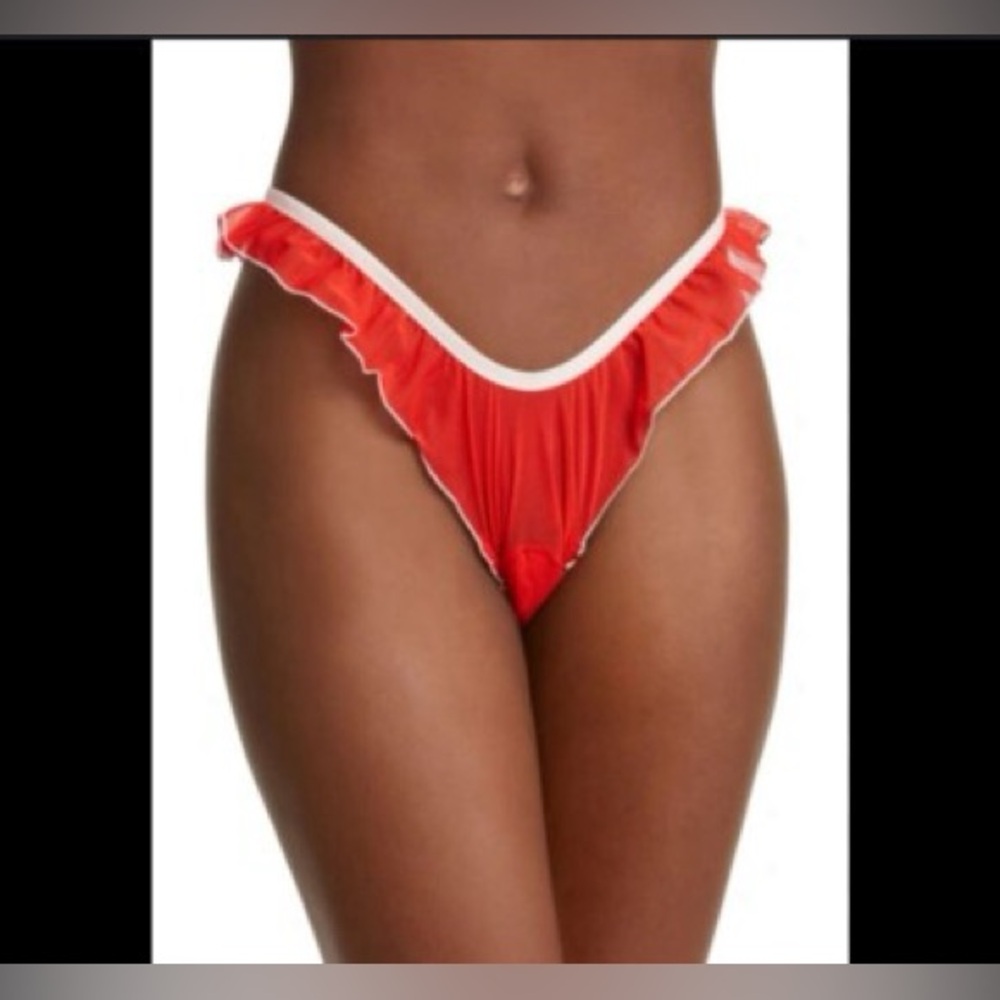 NWT We are HAH fly girl mesh panty in blood orange